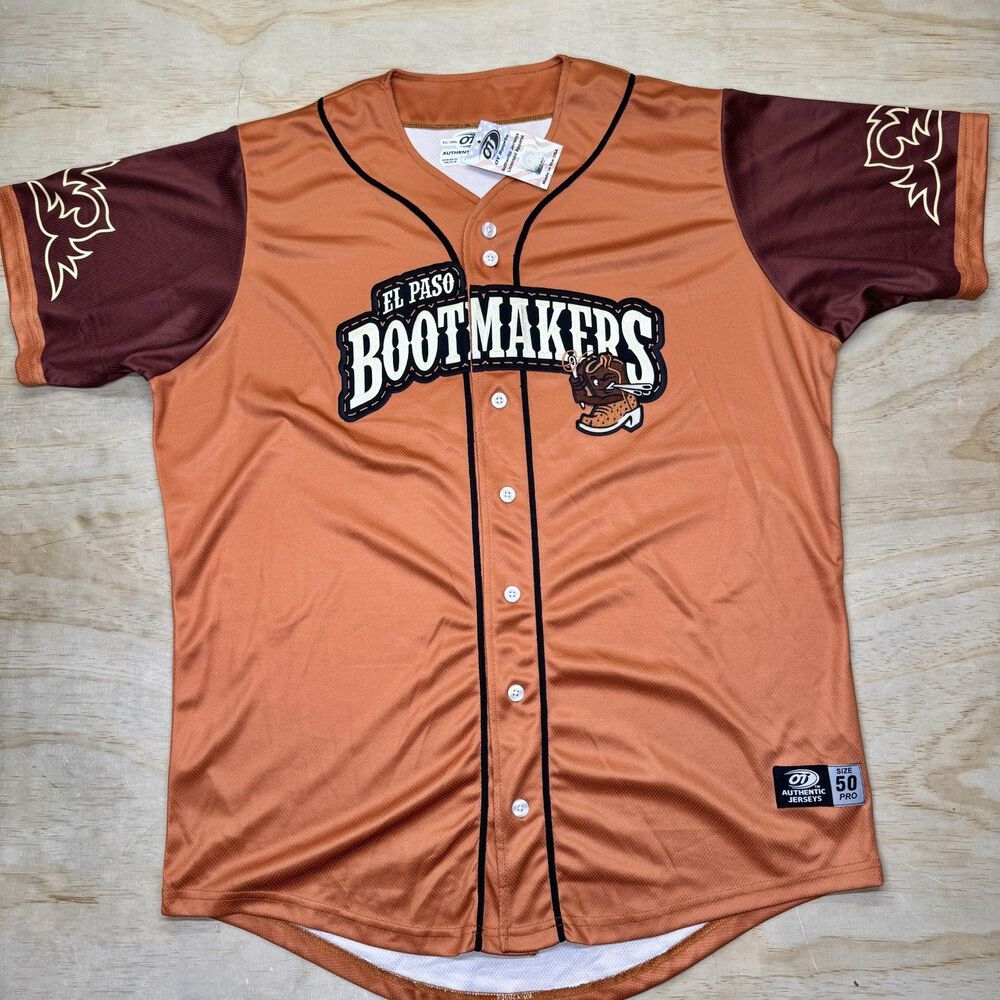 NEW El Paso Chihuahuas Bootmakers OT Sports Pro Authentic Jersey sz 50 2XL